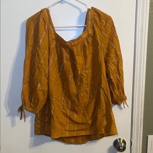 LC Lauren Conrad Amber Blouse with Shimmer Stripes size L